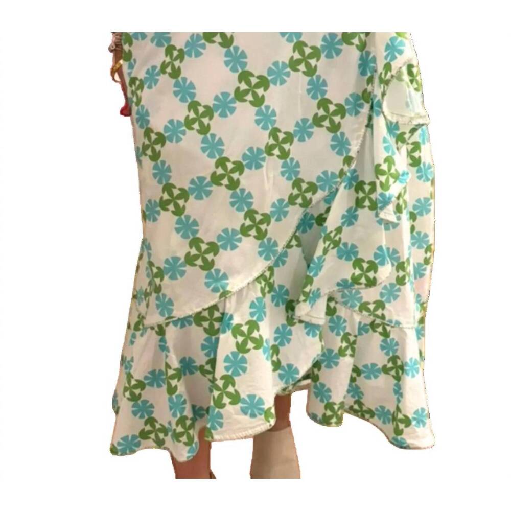 NEW JUST DARVINY trellis wrap skirt in turquoise